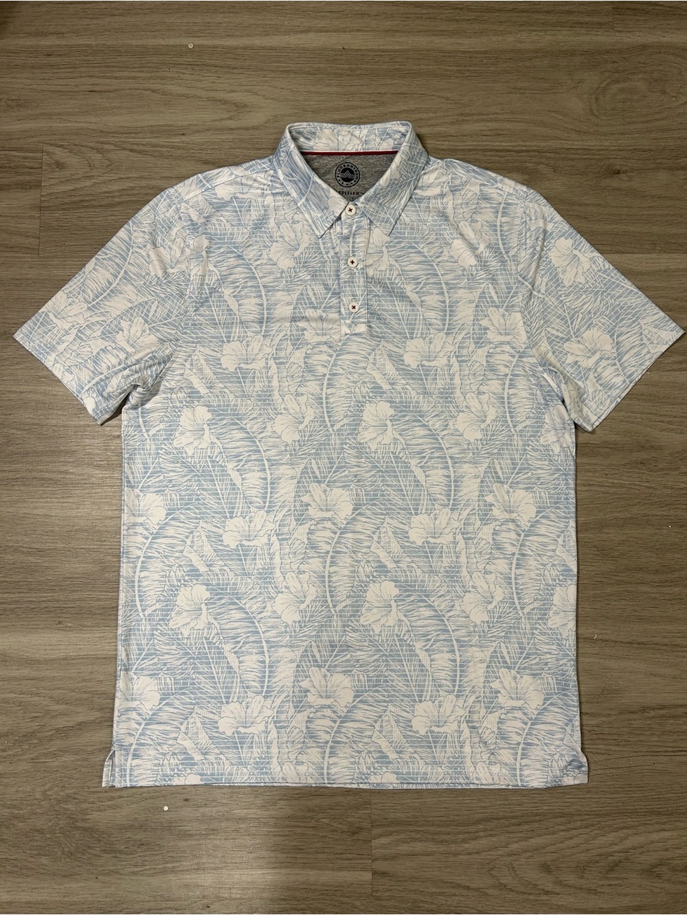 Flag & Anthem Light Blue Floral Polo Shirt